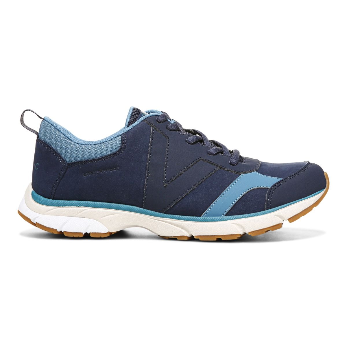 Vionic Zanny Ladies Navy Leather & Textile Lace Up Trainers