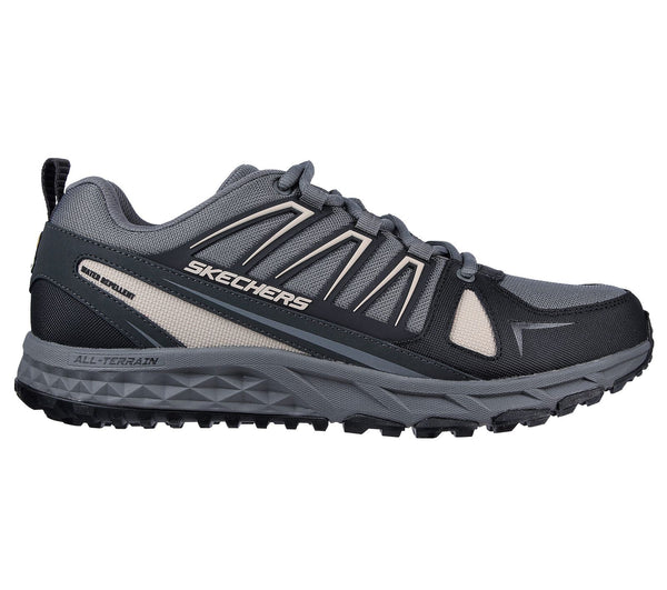 Skechers 237327 Escape Plan Mens Charcoal And Black Leather & Textile Water Resistant Lace Up Trainers