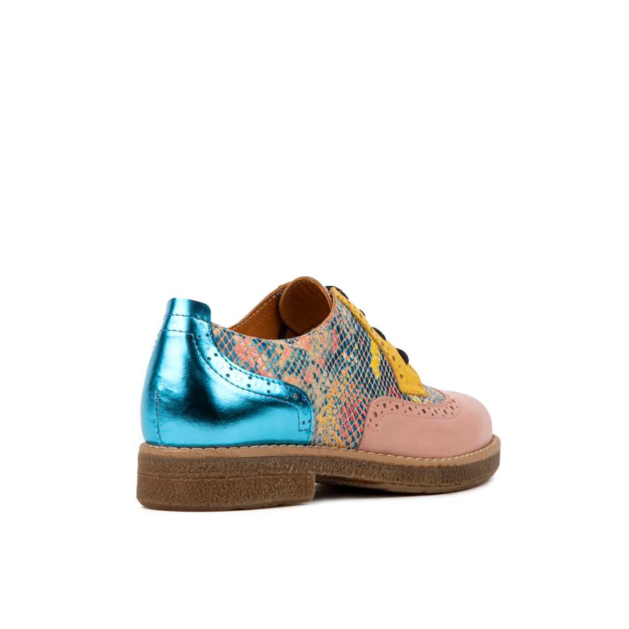 Embassy London The Artist Ladies Pink and Yellow Leather Lace Up Brogues