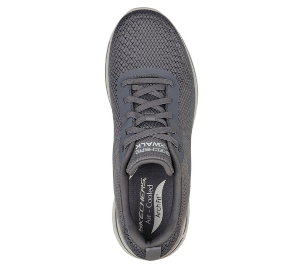 Skechers 216135 go Walk Arch Fit Classic Mens Charcoal Textile Arch Support Lace Up Trainers