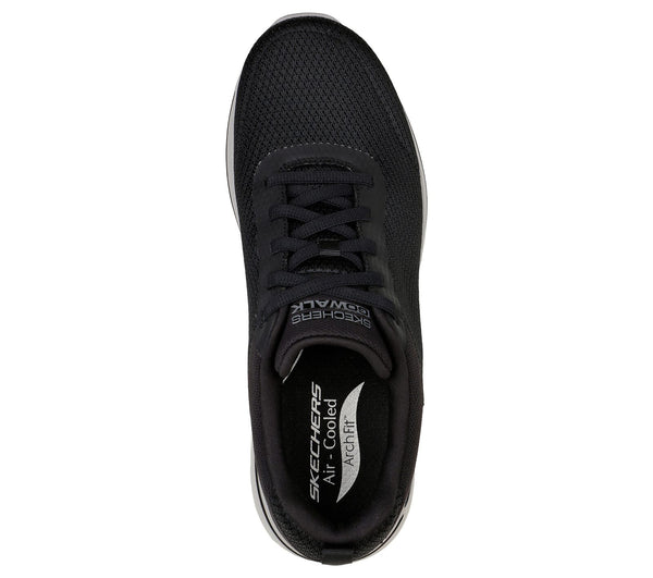 Skechers 216135 Go Walk Arch Fit Classic Mens Black Textile Arch Support Lace Up Trainers
