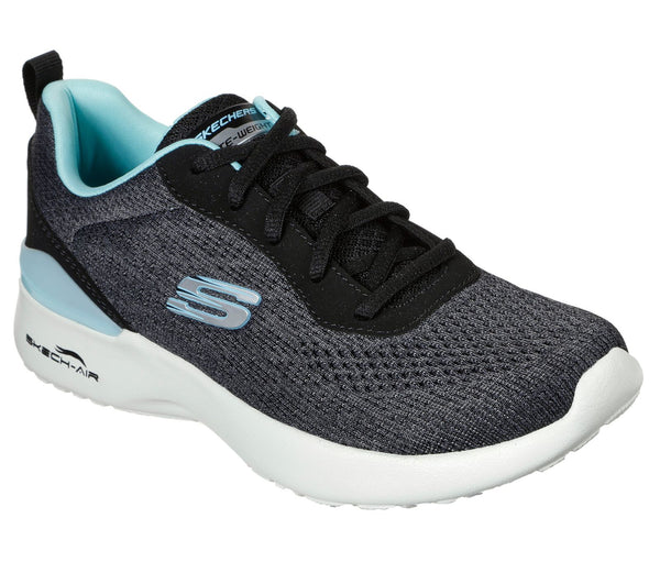 Skechers 149340W Skech Air Dynamight Top Prize Ladies Black & Turquoise Textile Lace Up Trainers