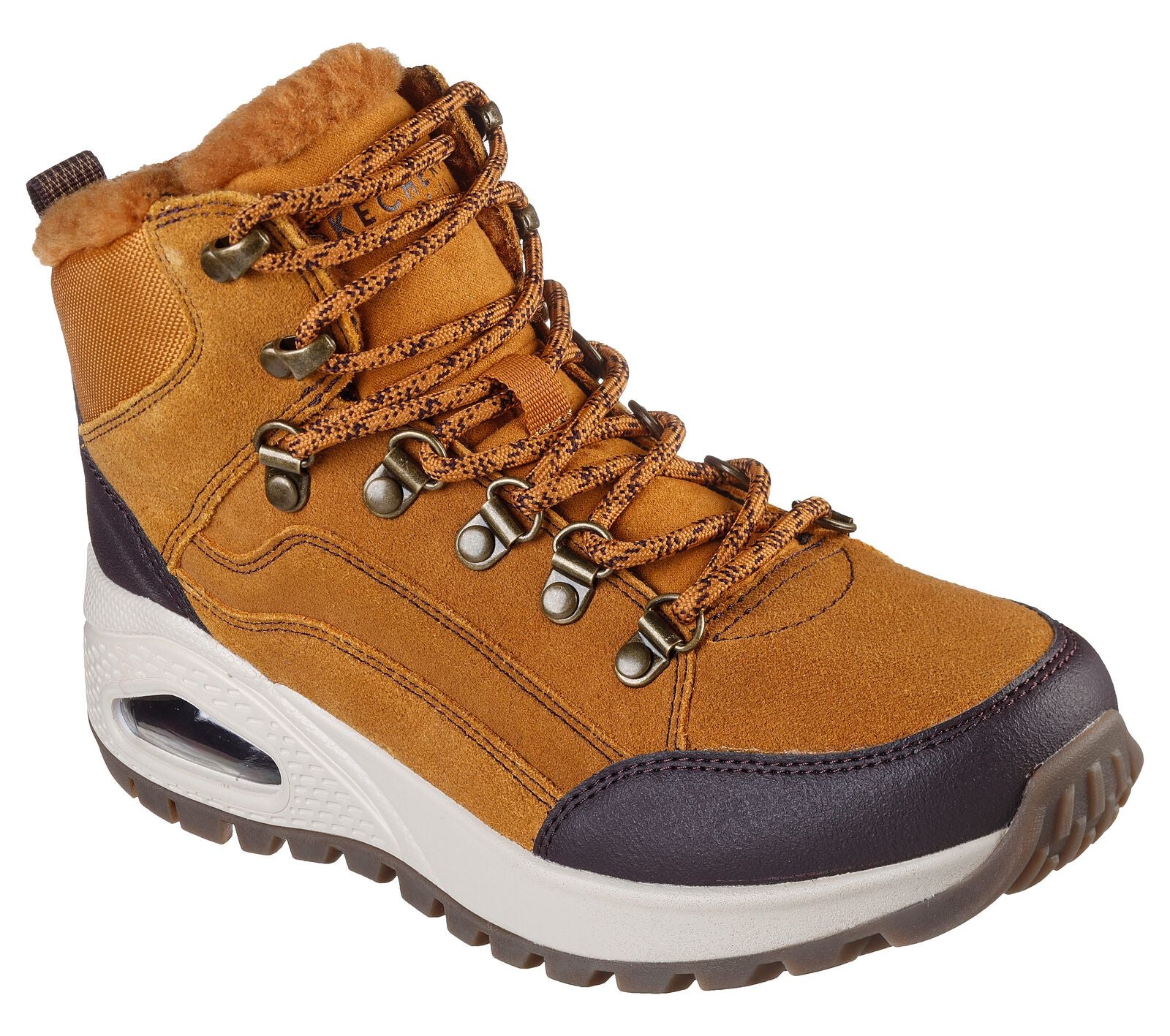 Skechers 155224 Winter Feels Ladies Wheat Suede Lace Up Ankle Boots