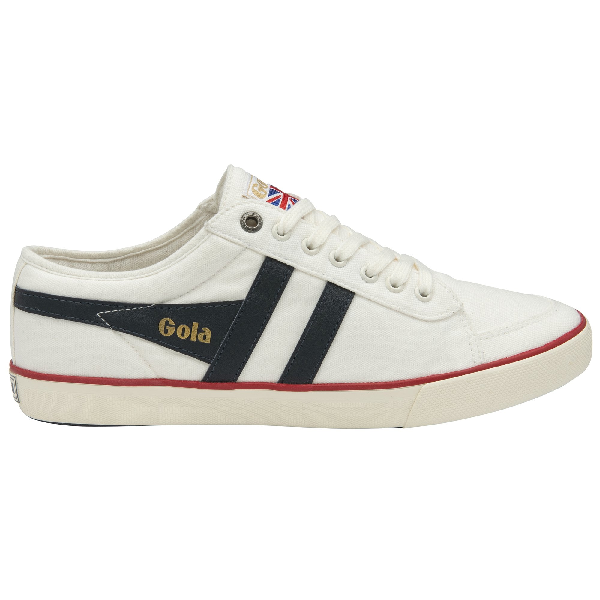 Gola Comet Mens Off White And Navy Textile Lace Up Trainers
