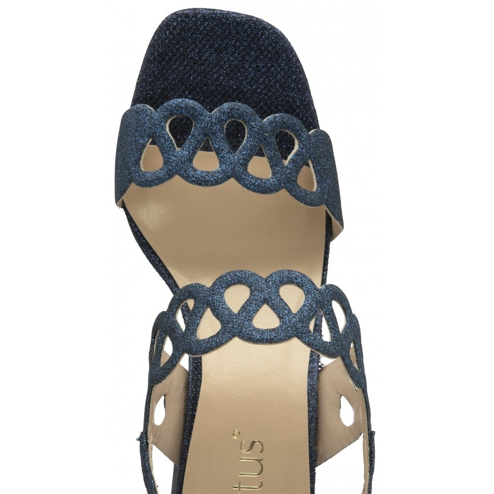 Lotus Dion Ladies Navy Textile Buckle Sandals