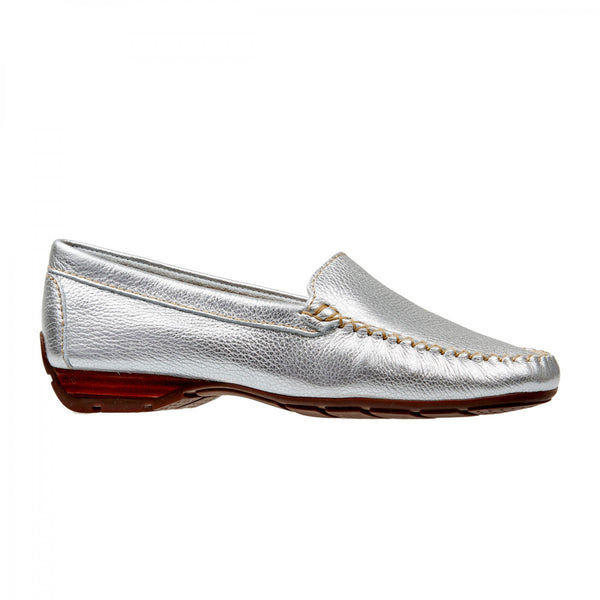 Van Dal Sanson 2156 7101 Ladies Silver Leather Slip On Loafers