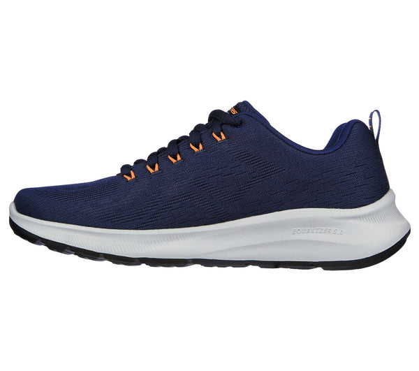 Skechers 232519 Relaxed Fit Equalizer 5.0 Mens Navy & Orange Textile Vegan Lace Up Trainers