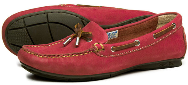 Orca Bay Ballena Ladies Berry Red Washable Leather Deck Shoes