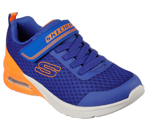 Skechers 403773N Microspec Max Gorvix Boys Royal Blue And Orange Textile Touch Fastening Trainers