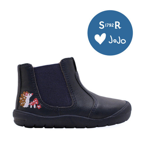 Start-Rite (JoJo) Friend  0796_2 Navy Leather Side Zip Ankle Boots