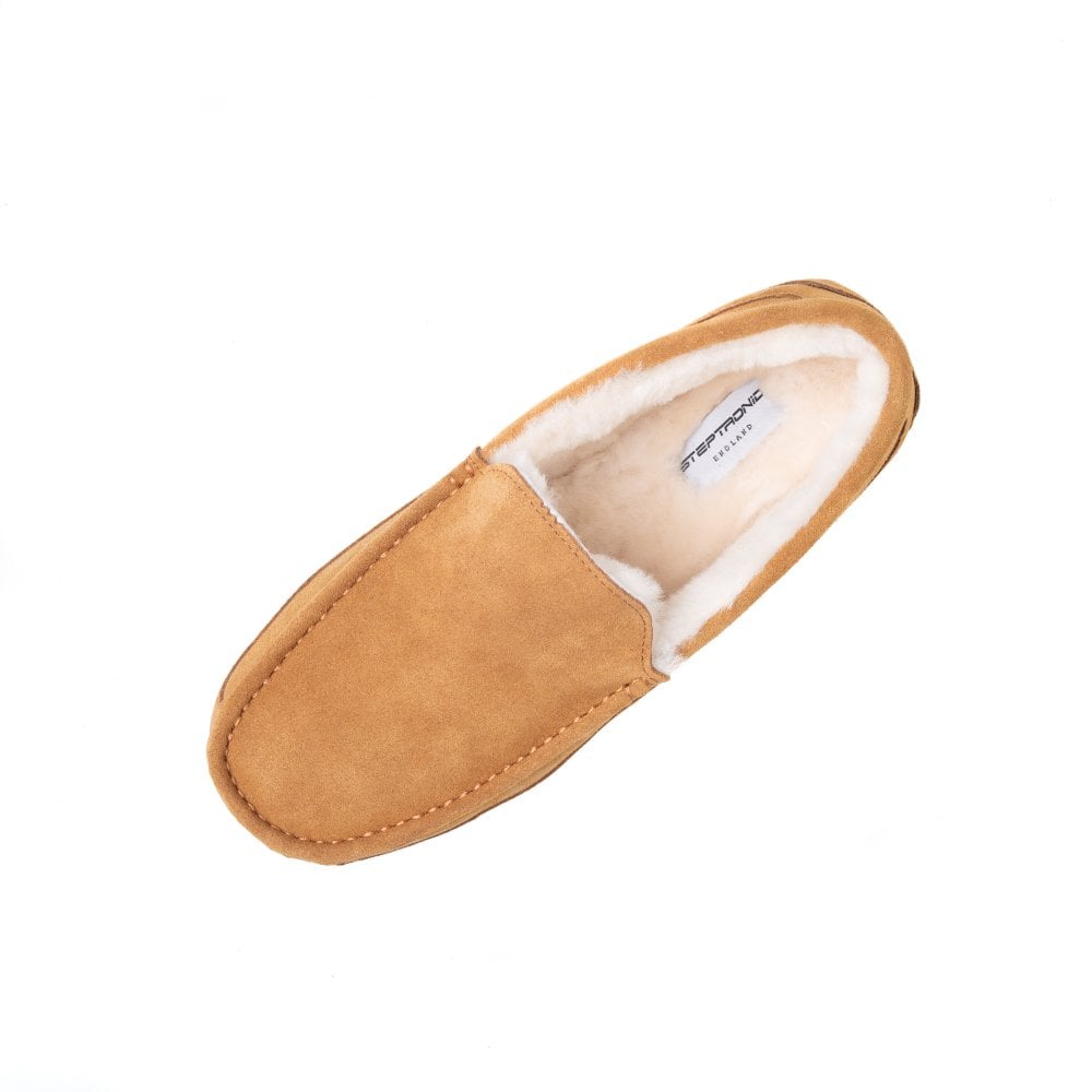 Steptronic Marlow Mens Tan Ginger Suede Slippers
