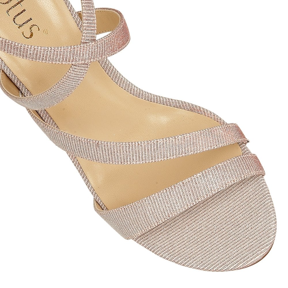 Lotus Rimes Pink Shimmer Textile Heels - elevate your sole