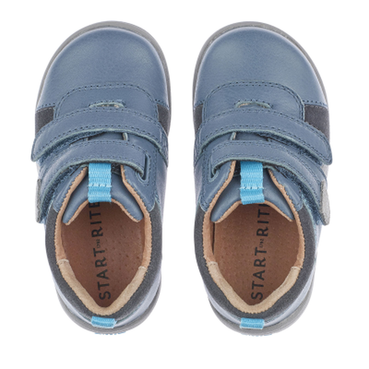 Start-Rite Grip 1697-2 Boys Blue Leather Rip Tape Shoes G Fit - elevate your sole