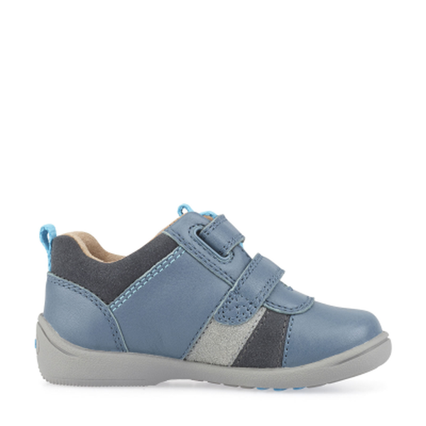 Start-Rite Grip 1697-2 Boys Blue Leather Rip Tape Shoes G Fit - elevate your sole