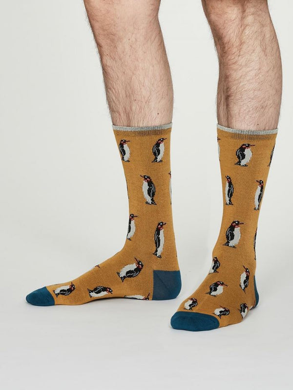 Thought SPM 581 Penguin Mens Bamboo Animal Socks